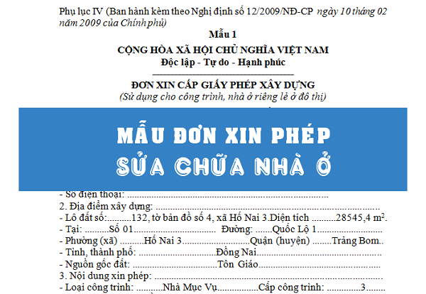 Xin giấy phép cải tạo nhà 4 tầng